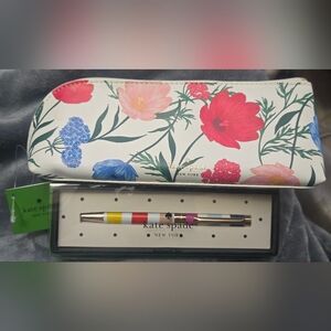 Kate Spade Pencil Case / Cosmetic Bag Brand New With Kate Spade Pen
